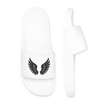 Silhouette d’ailes d’ange, icône, symbole de l’esprit de la liberté - Claquettes Homme - blanc - Devant