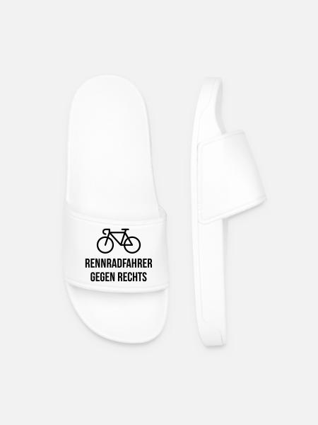 Rennradfahrer Gegen Rechts (Radfahrer Rennrad / B) - Männer Badelatschen - Weiß