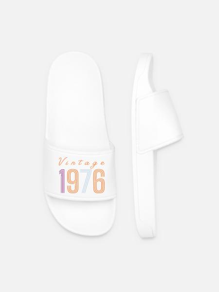 "Vintage 1976" Retro-Geburtstagsdesign - Männer Badelatschen - Weiß