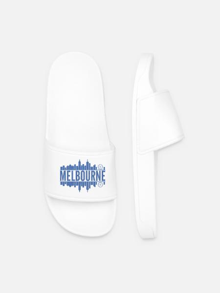 Melbourne Skyline Design Blue - Claquettes Homme - blanc