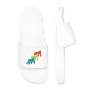 Three Monkeys Silhouettes Retro - Men’s Pool Sliders - white - Front