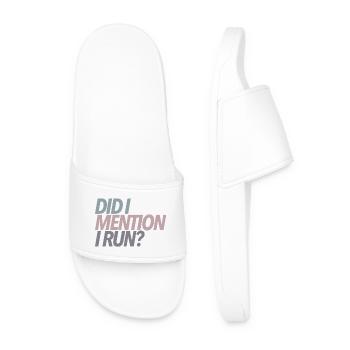 Did I Mention I Run? Runner Gift - Men’s Pool Sliders - white - Front