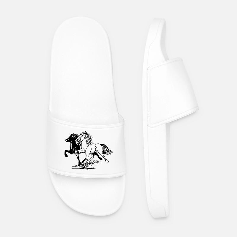 Wild Horses - Men’s Pool Sliders - white