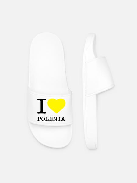 I LOVE POLENTA Mais - Männer Badelatschen - Weiß