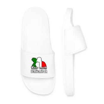 Küss mich Italienisch Geschenk - Männer Badelatschen - Weiß - Vorne