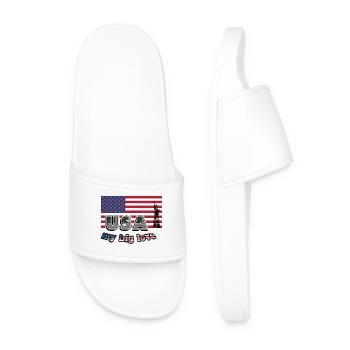 Big Love USA, USA, Liebe, Amerika, Geschenk - Männer Badelatschen - Weiß - Vorne