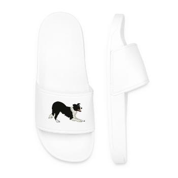 Border Collie - Men’s Pool Sliders - white - Front