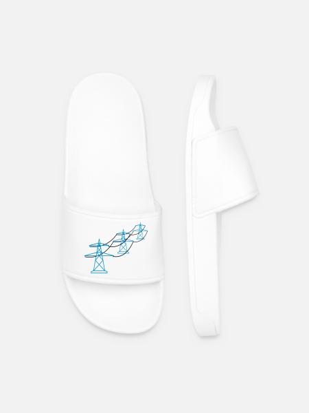 modèle de rangée beaucoup piste mât électrique puissance poteau ele - Claquettes Homme - blanc
