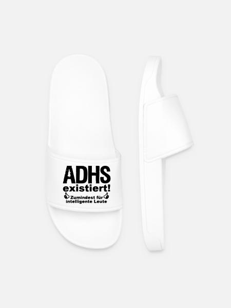 ADHS Spruch hyperaktiv Medizin Geschenk - Männer Badelatschen - Weiß