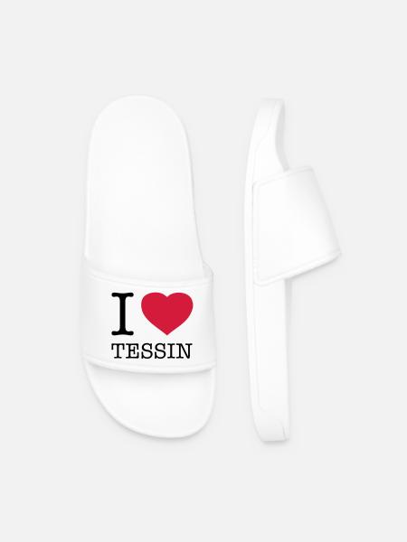 I LOVE TESSIN - Männer Badelatschen - Weiß