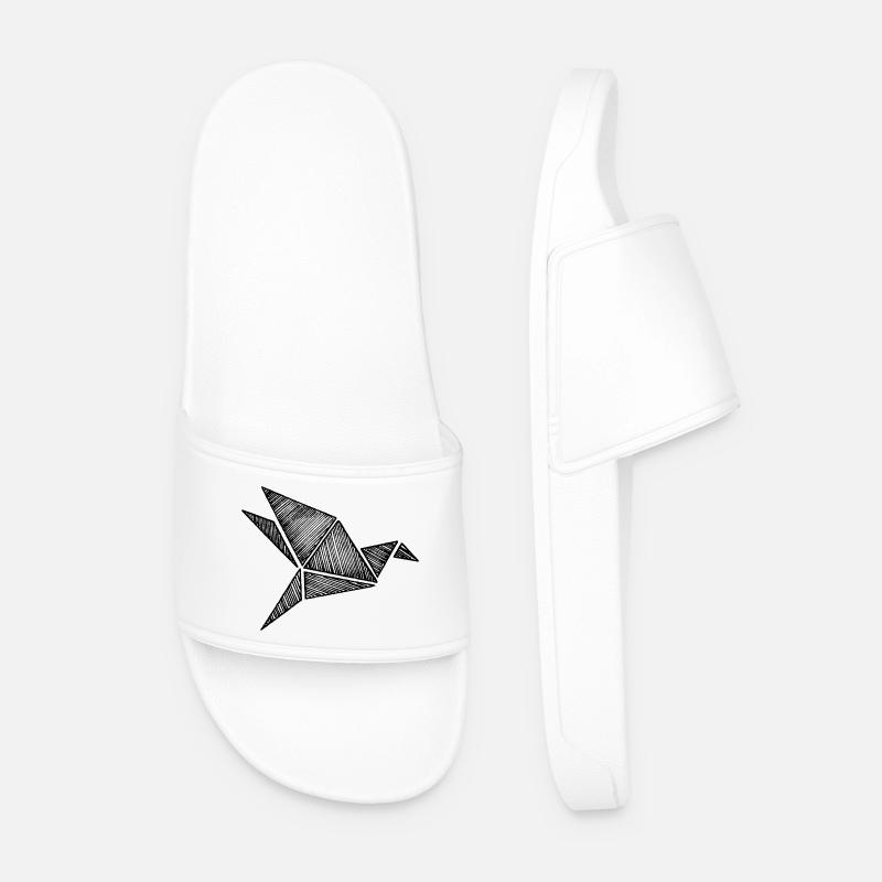 Origami Vogel - Männer Badelatschen - Weiß