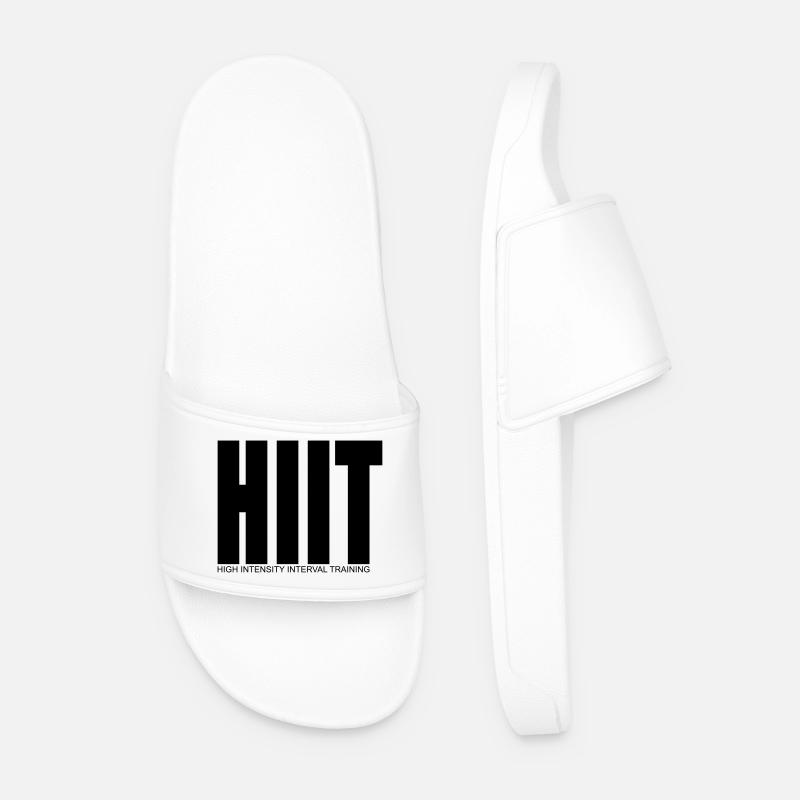 HIIT (High Intensity Interval Training) Shirt - Männer Badelatschen - Weiß