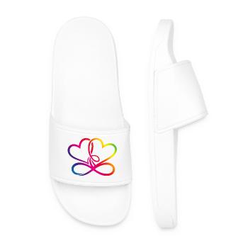 Two Hearts Rainbow Infinity Love CSD LGBT - Men’s Pool Sliders - white - Front