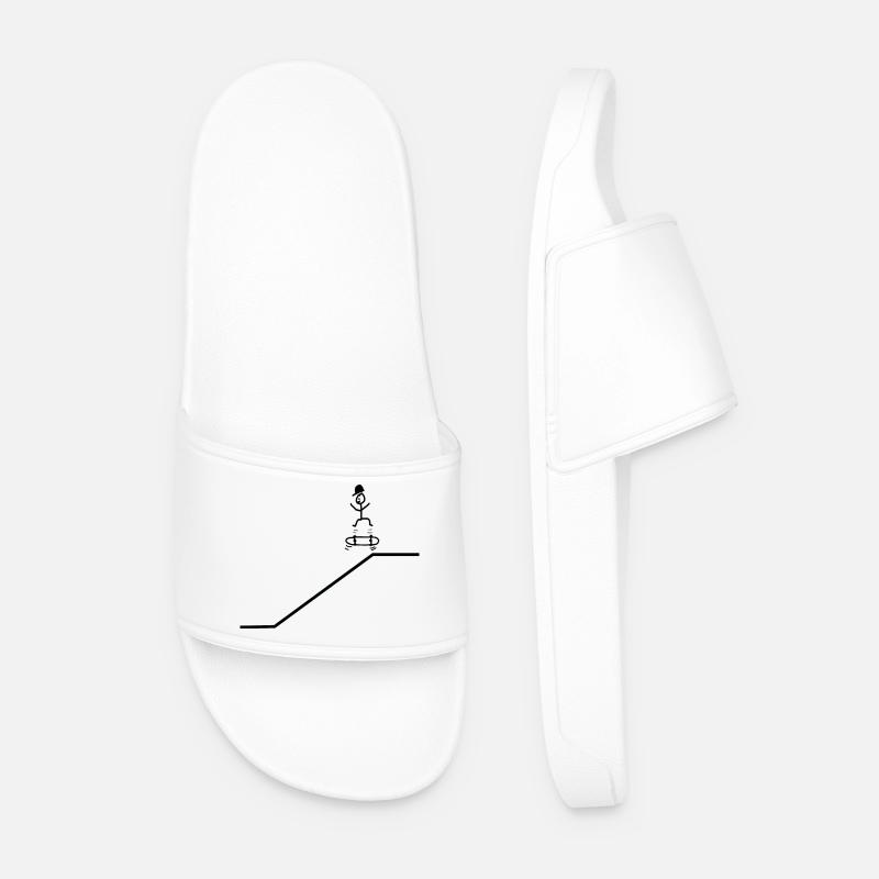 Skateboard Kickflip Boy Cap Cool - Men’s Pool Sliders - white