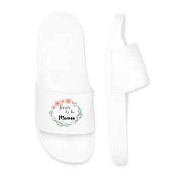 team of the floral flower leaves - Men’s Pool Sliders - white - Front