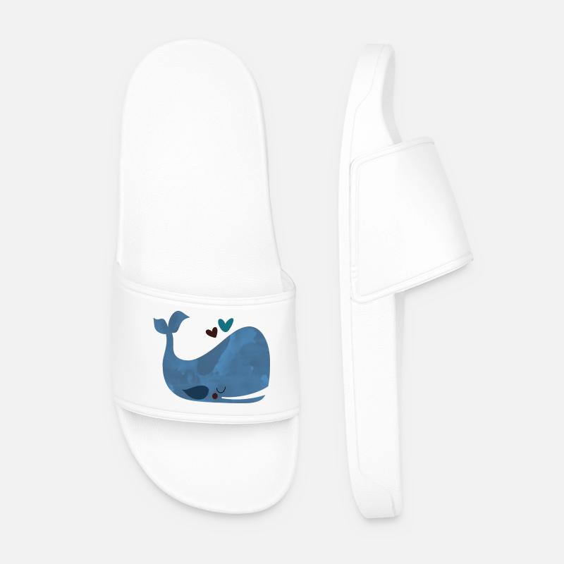 Blue Whale Bliss - Männer Badelatschen - Weiß
