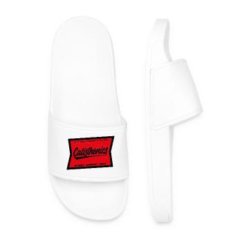 Calisthenics Streetworkout Logo - Men’s Pool Sliders - white - Front