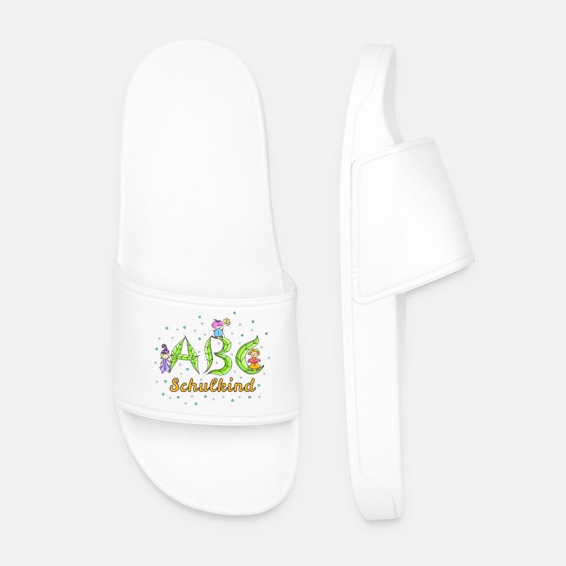 ABC Buchstaben Schulkind - Männer Badelatschen - Weiß