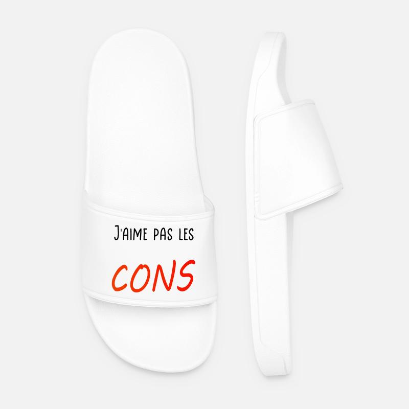 J’aime pas les cons - Claquettes Homme - blanc