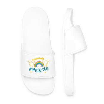 Mademoiselle pipelette - Claquettes Homme - blanc - Devant