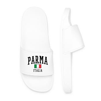 Parma Italia Design with Country Flag Description: - Men’s Pool Sliders - white - Front