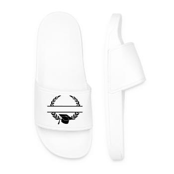 Successful cap in laurel wreath monogram - Men’s Pool Sliders - white - Front