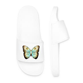Papillon scintillant en or dessiné à la main - Claquettes Homme - blanc - Devant