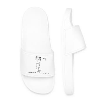 Dessin au trait du joueur de golf Noir - Claquettes Homme - blanc - Devant