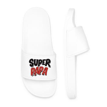 Design BD : 'Super Papa' en Bulle Comic - Claquettes Homme - blanc - Devant