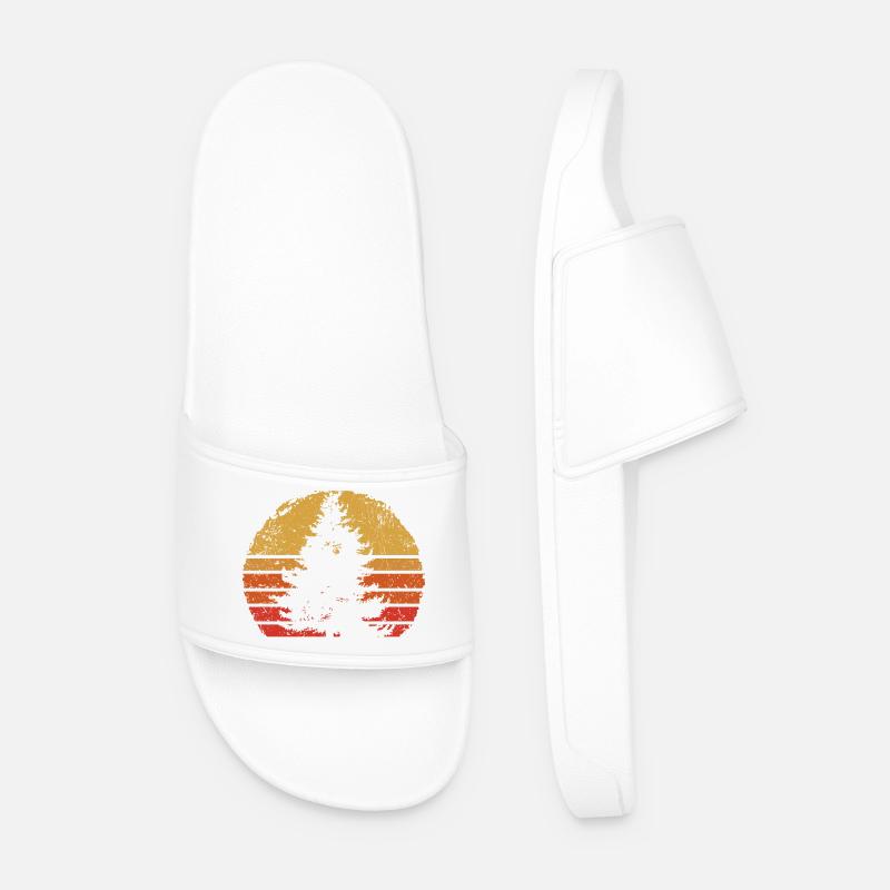 Sunset Pine Silhouette - Männer Badelatschen - Weiß