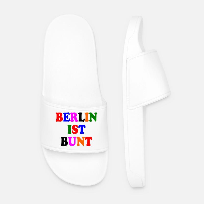 Berlin ist bunt - Männer Badelatschen - Weiß