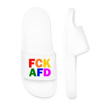Fck afd - Männer Badelatschen - Weiß - Vorne