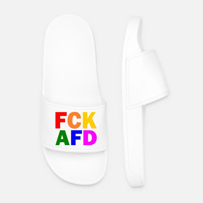 Fck afd - Männer Badelatschen - Weiß