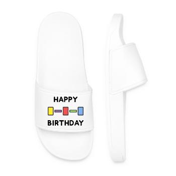 JOYEUX ANNIVERSAIRE. HAPPY BIRTHDAY. ANNIVERSAIRE. - Claquettes Homme - blanc - Devant