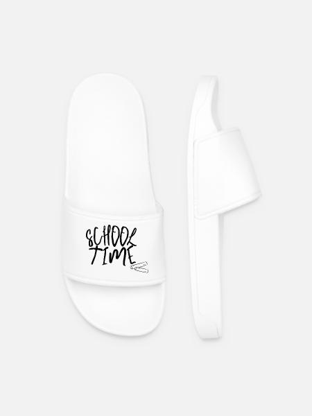 School Time – Minimal Schulstart Design - Männer Badelatschen - Weiß