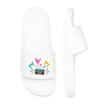 Boombox Neon Dancing Silhouettes - Claquettes Homme - blanc - Devant
