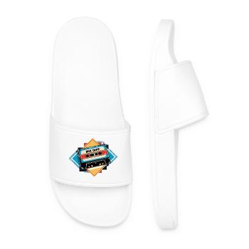 Mix Tape Vintage Graphic - Men’s Pool Sliders - white - Front
