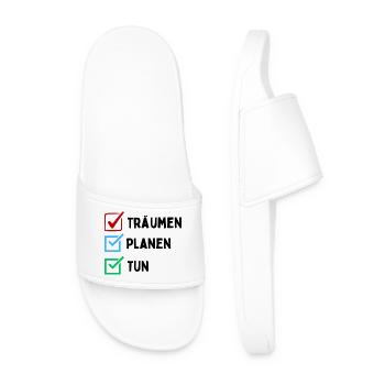 Dream Plan Do Checklist Design Black White - Men’s Pool Sliders - white - Front