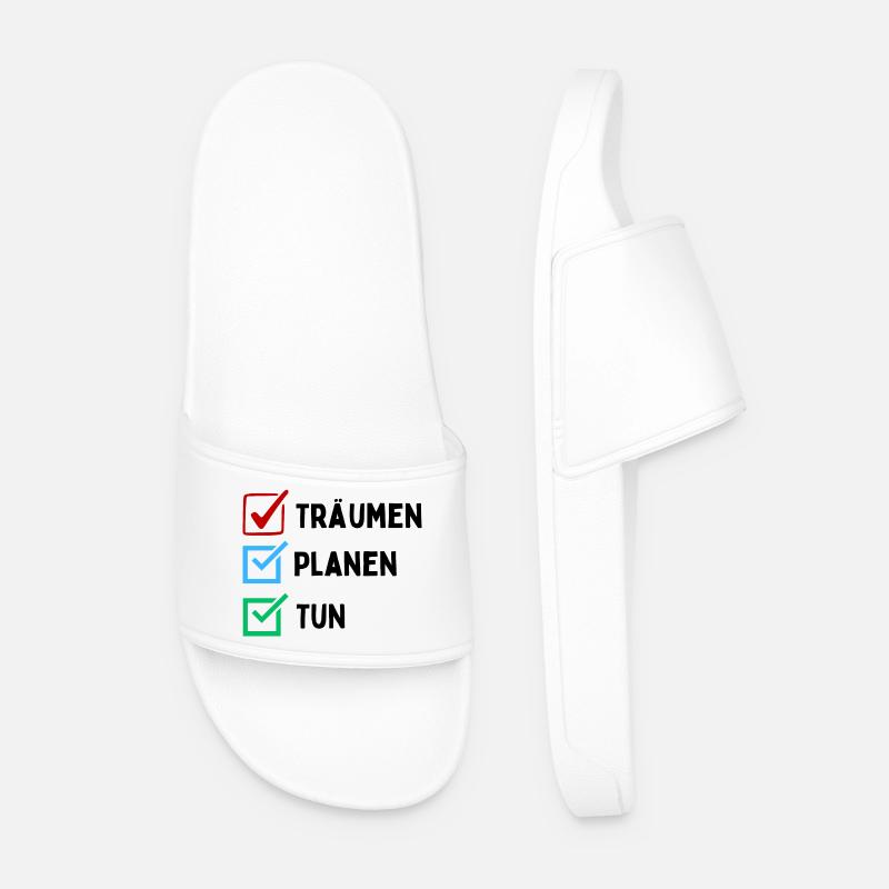 Dream Plan Do Liste de contrôle Design Noir Blanc - Claquettes Homme - blanc
