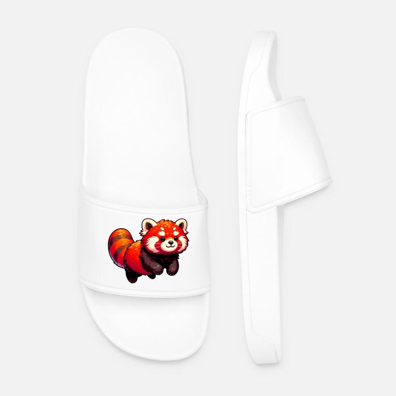 Red panda - Men’s Pool Sliders - white