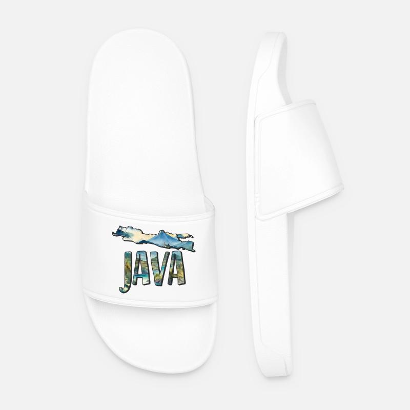 Carte aquarelle Java - Claquettes Homme - blanc