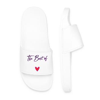 HAPPY BIRTHDAY. HEART. HAPPY MOTHER'S DAY. MOM - Men’s Pool Sliders - white - Front