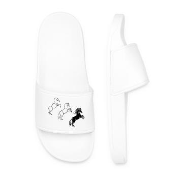 Dessine-moi un cheval noir - Claquettes Homme - blanc - Devant
