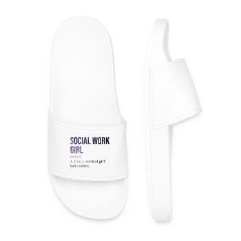 Social Work - Men’s Pool Sliders - white - Front