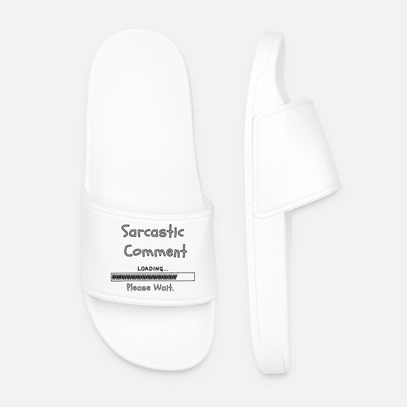 Sarcastic comment loading please wait - Men’s Pool Sliders - white
