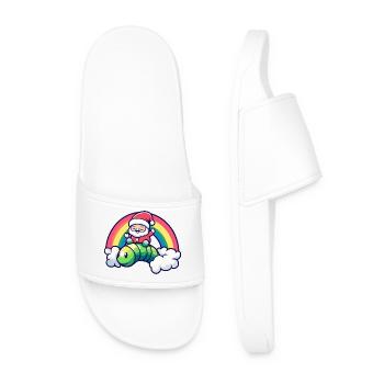 Wurm Weihnachtsmann Regenbogen - Männer Badelatschen - Weiß - Vorne