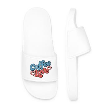 Coffee Love - Men’s Pool Sliders - white - Front