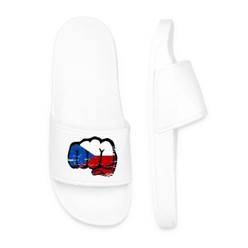Drapeau de la République tchèque utilisé - Claquettes Homme - blanc - Devant
