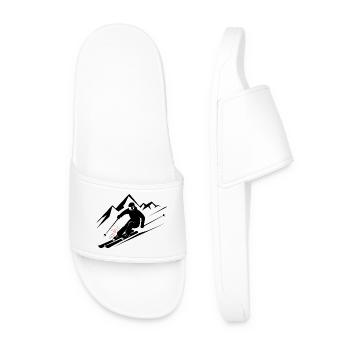 Skiers Ski Winter Winter Holiday Winter sports - Men’s Pool Sliders - white - Front