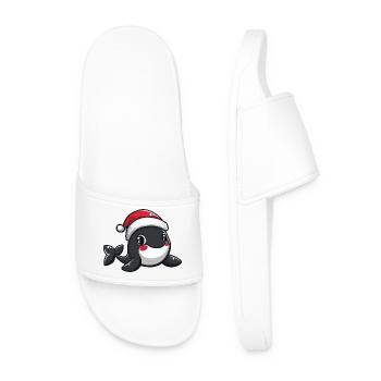 Whale Christmas - Men’s Pool Sliders - white - Front